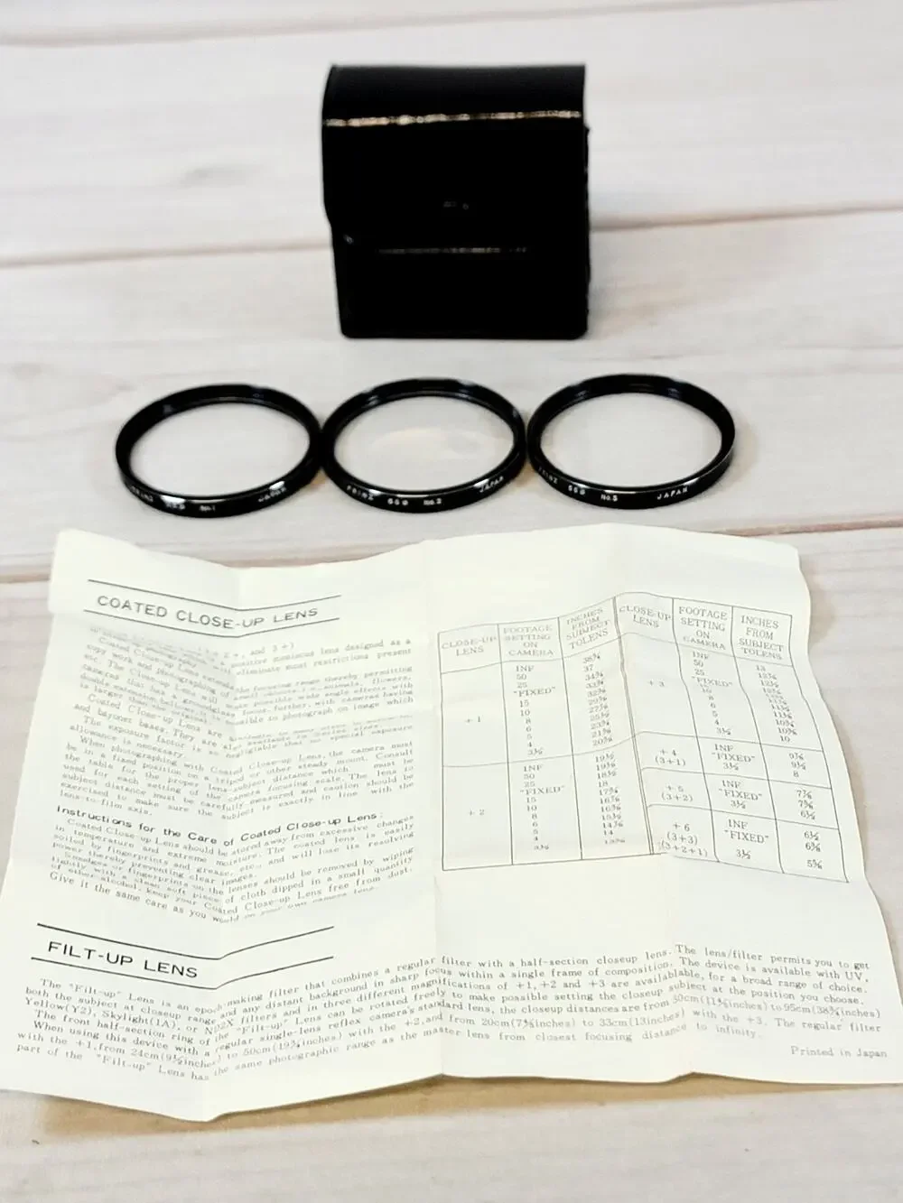 Prinz 52mm Closeup Lens Set #1, 2, 3 With Case and Manual Made in Japan